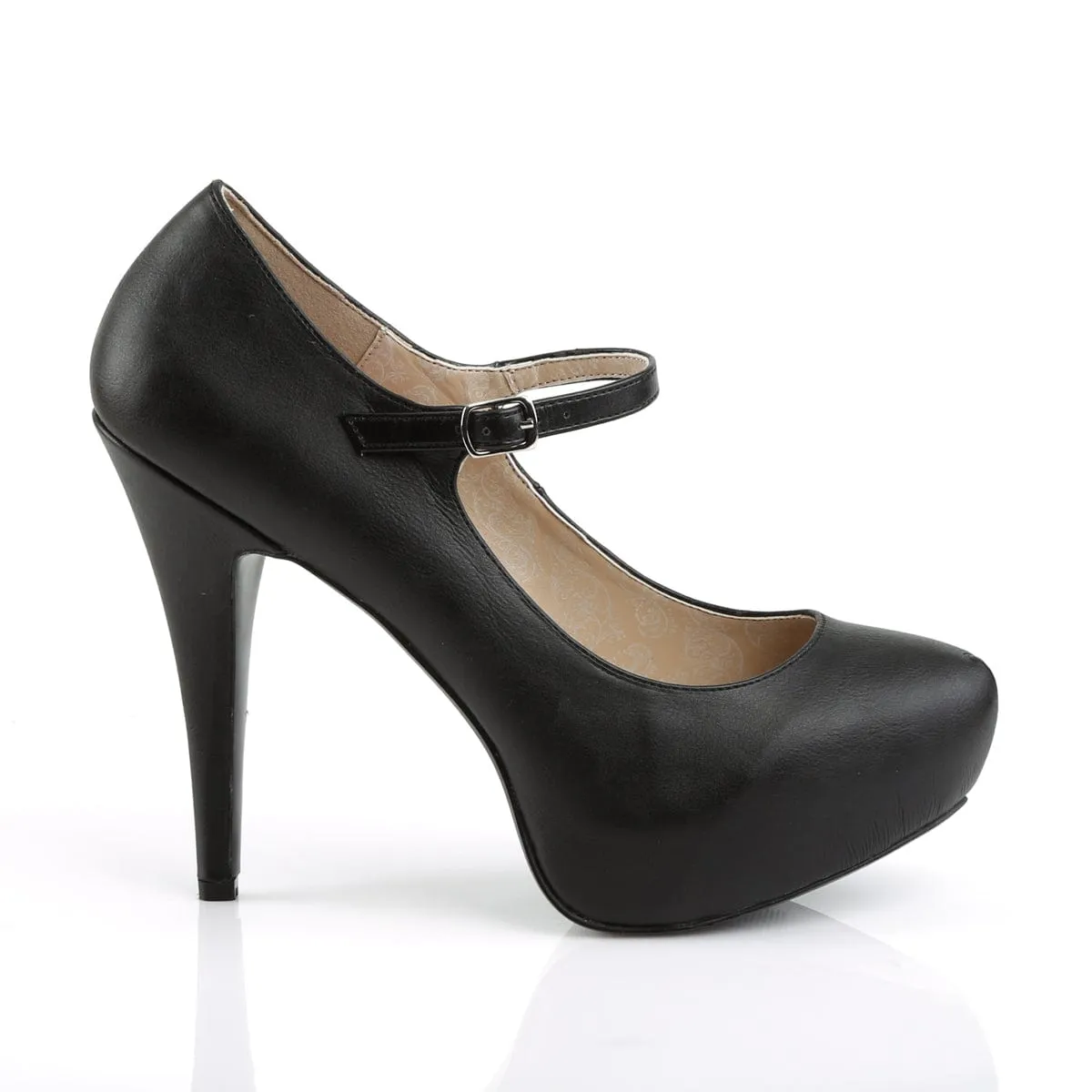 CHLOE-02 Black Faux Leather