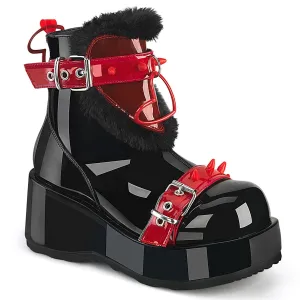 CUBBY-57 Black Patent -Red PVC