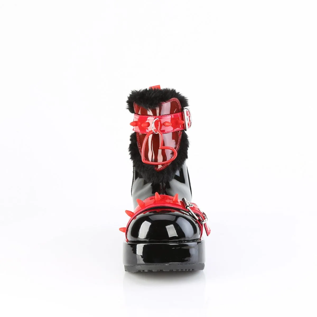 CUBBY-57 Black Patent -Red PVC