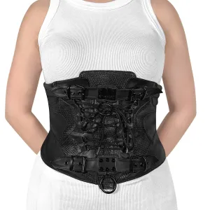 DA-310 Black Stretch Faux Leather Waist Cincher