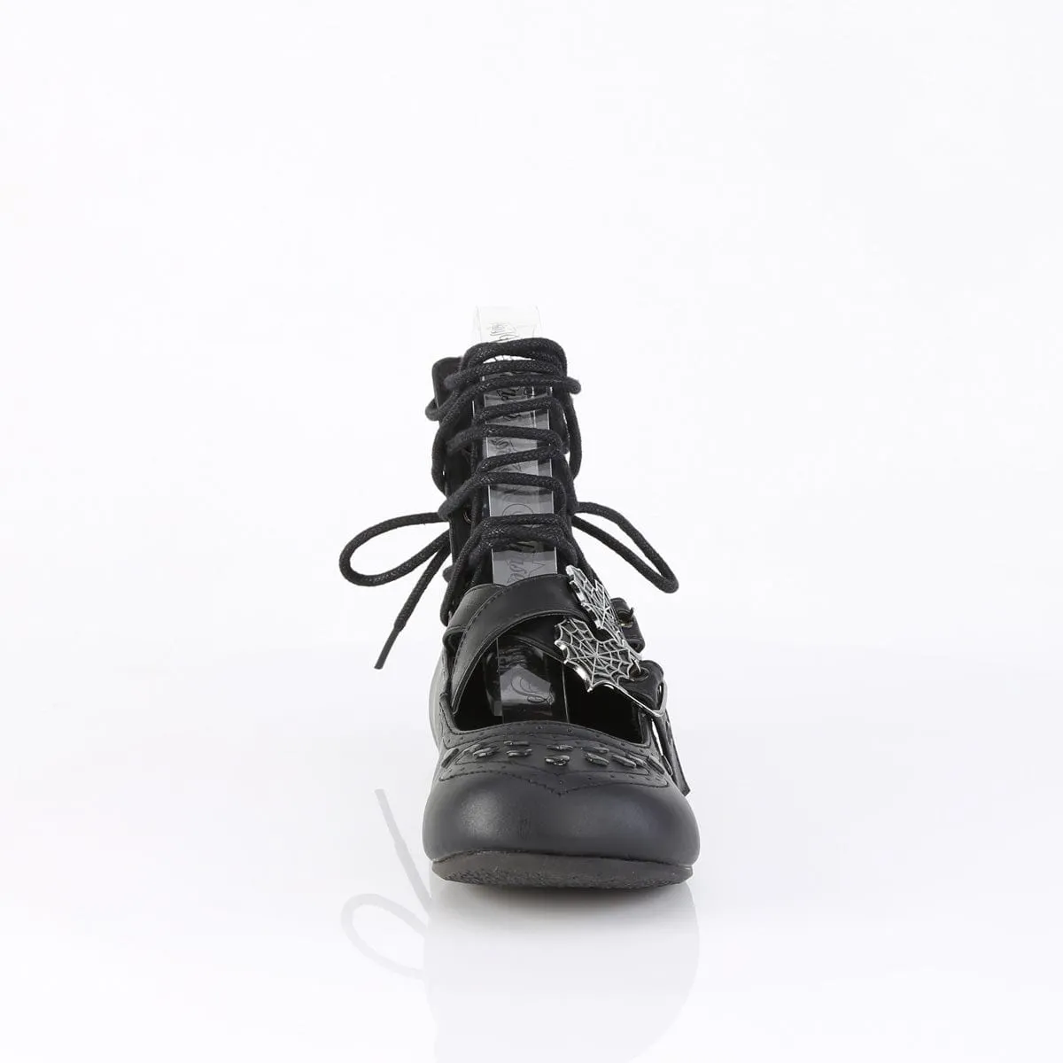 DAISY-11 Black Vegan Leather Flats