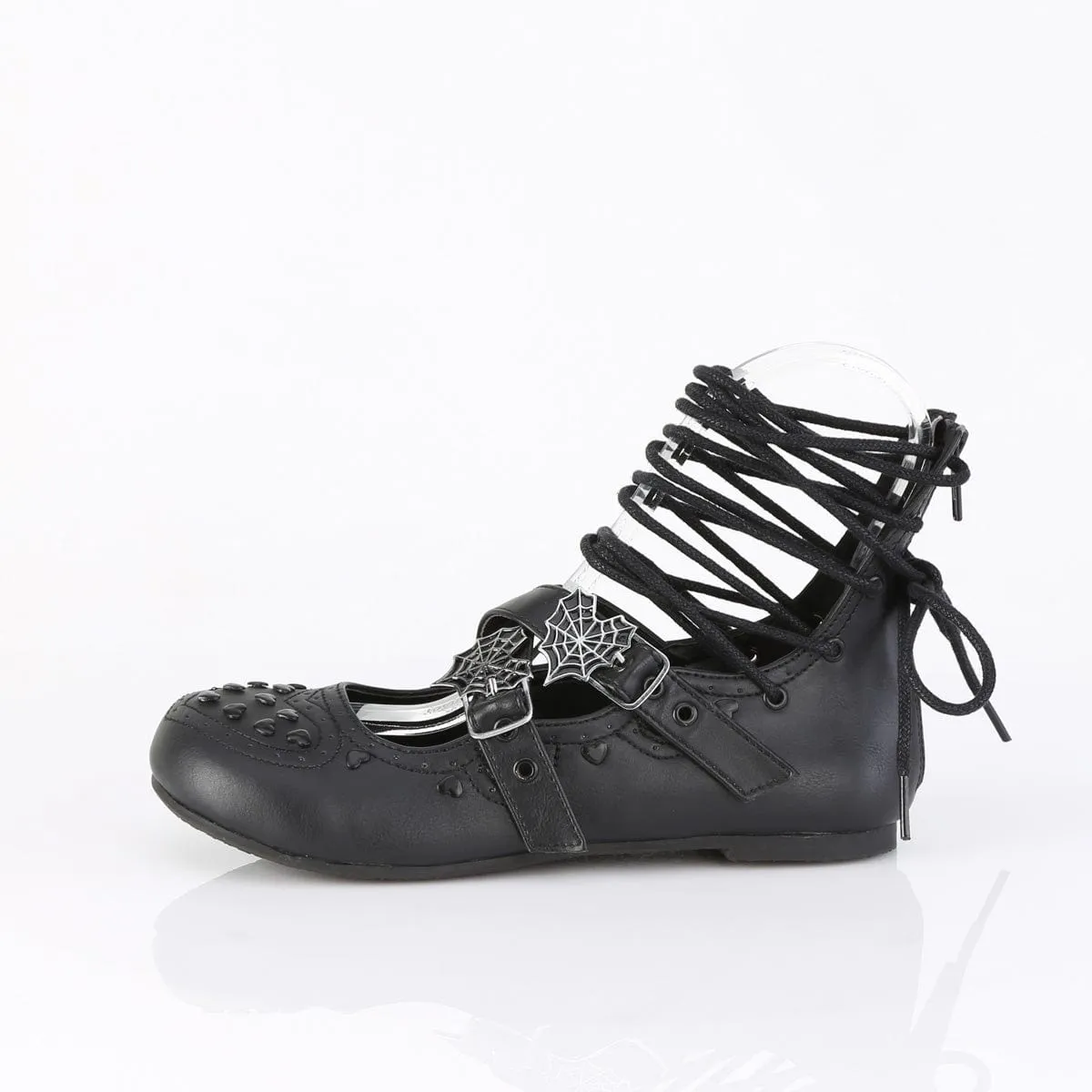 DAISY-11 Black Vegan Leather Flats