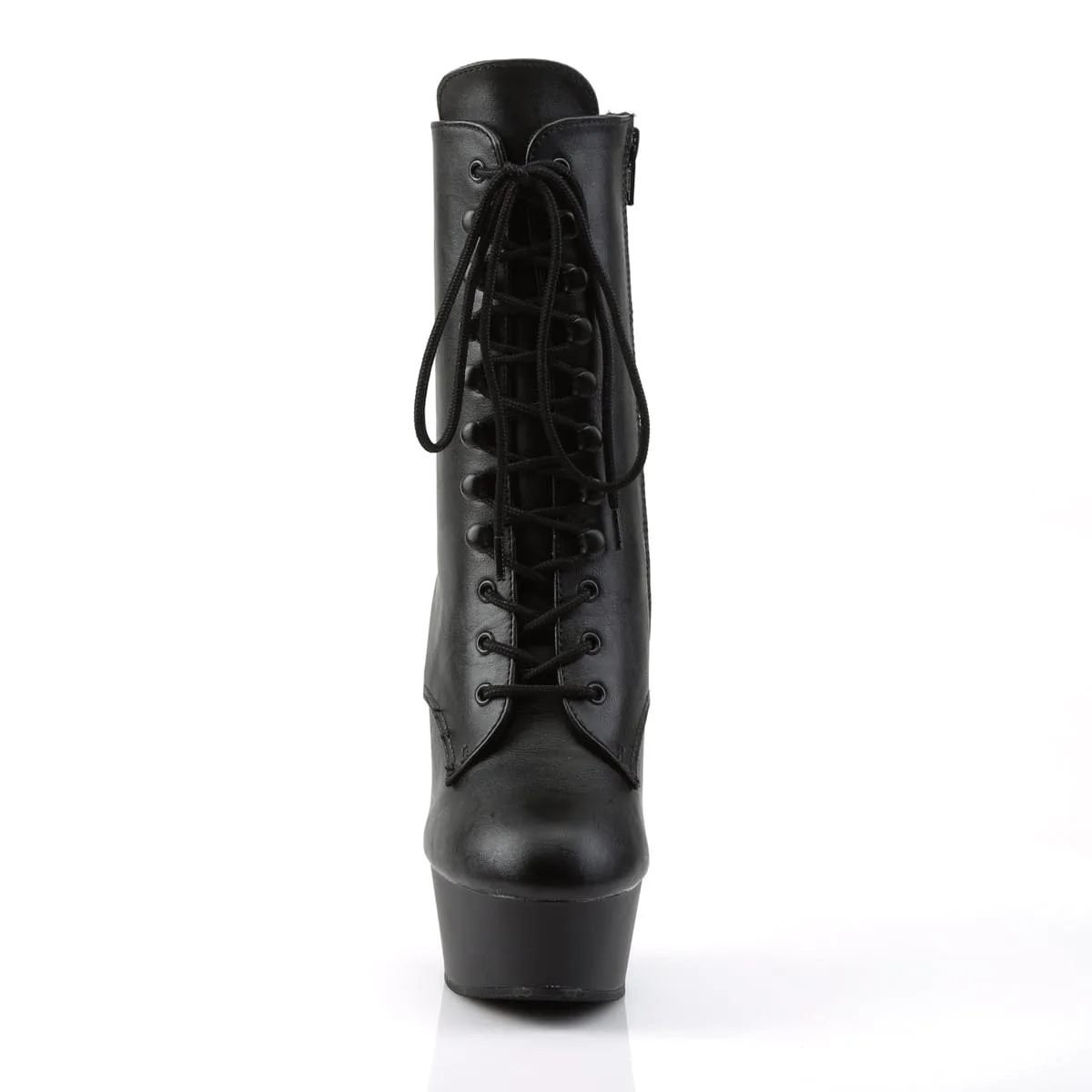 DELIGHT-1020 Black Faux Leather/Black Matte