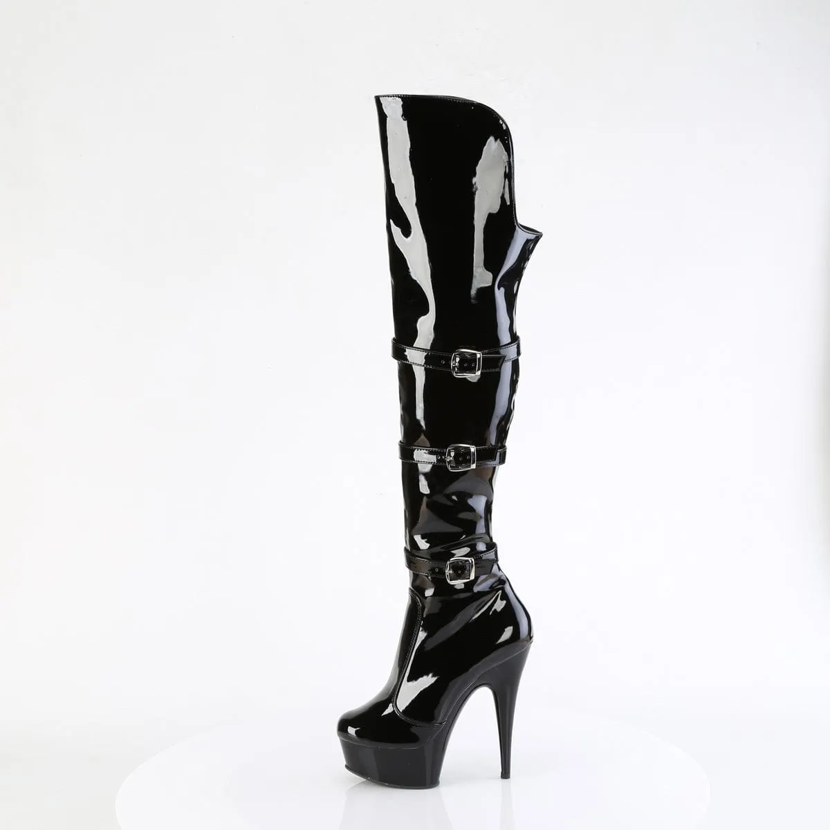 DELIGHT-3018 Black Stretch Patent/Black