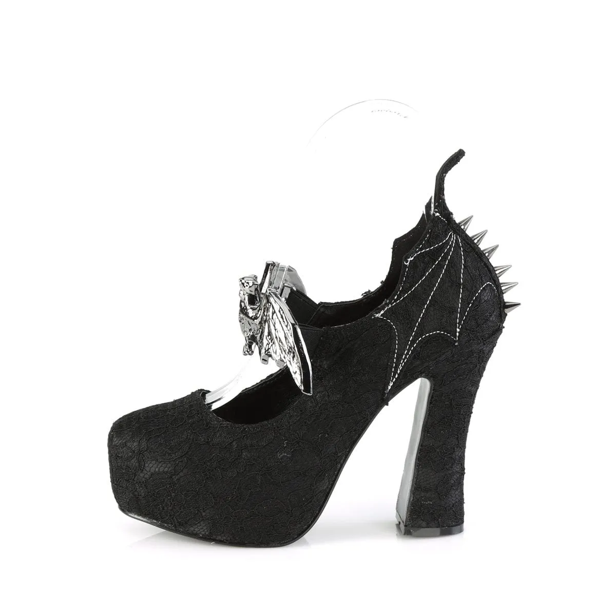 DEMON-18 Black Satin-Black Lace