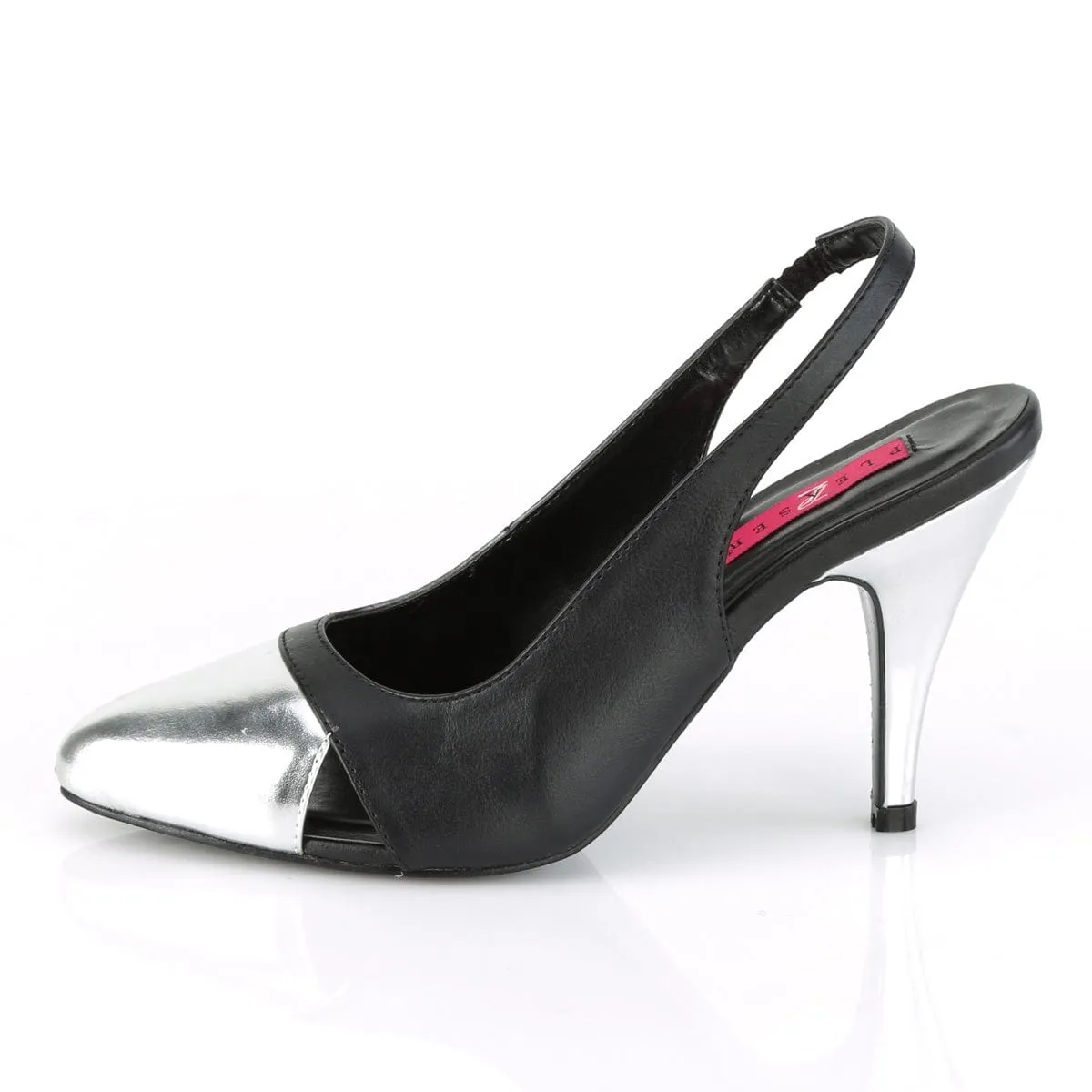 DREAM-405 Black Faux Leather-Silver Metallic Pu