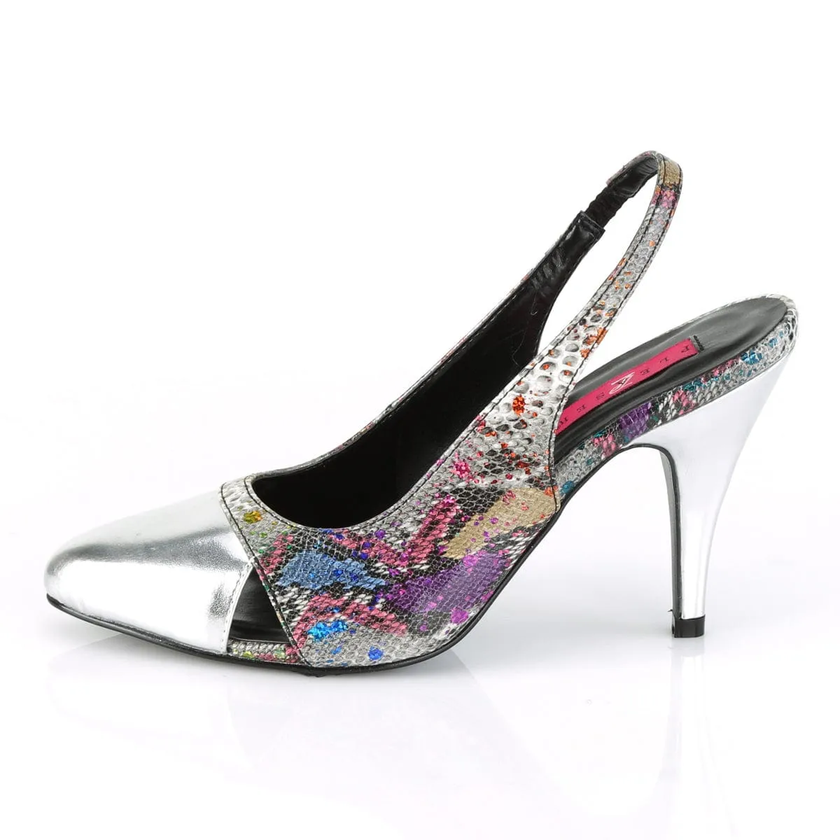 DREAM-405 Multi-Color Snake Print-Silver Metallic Pu