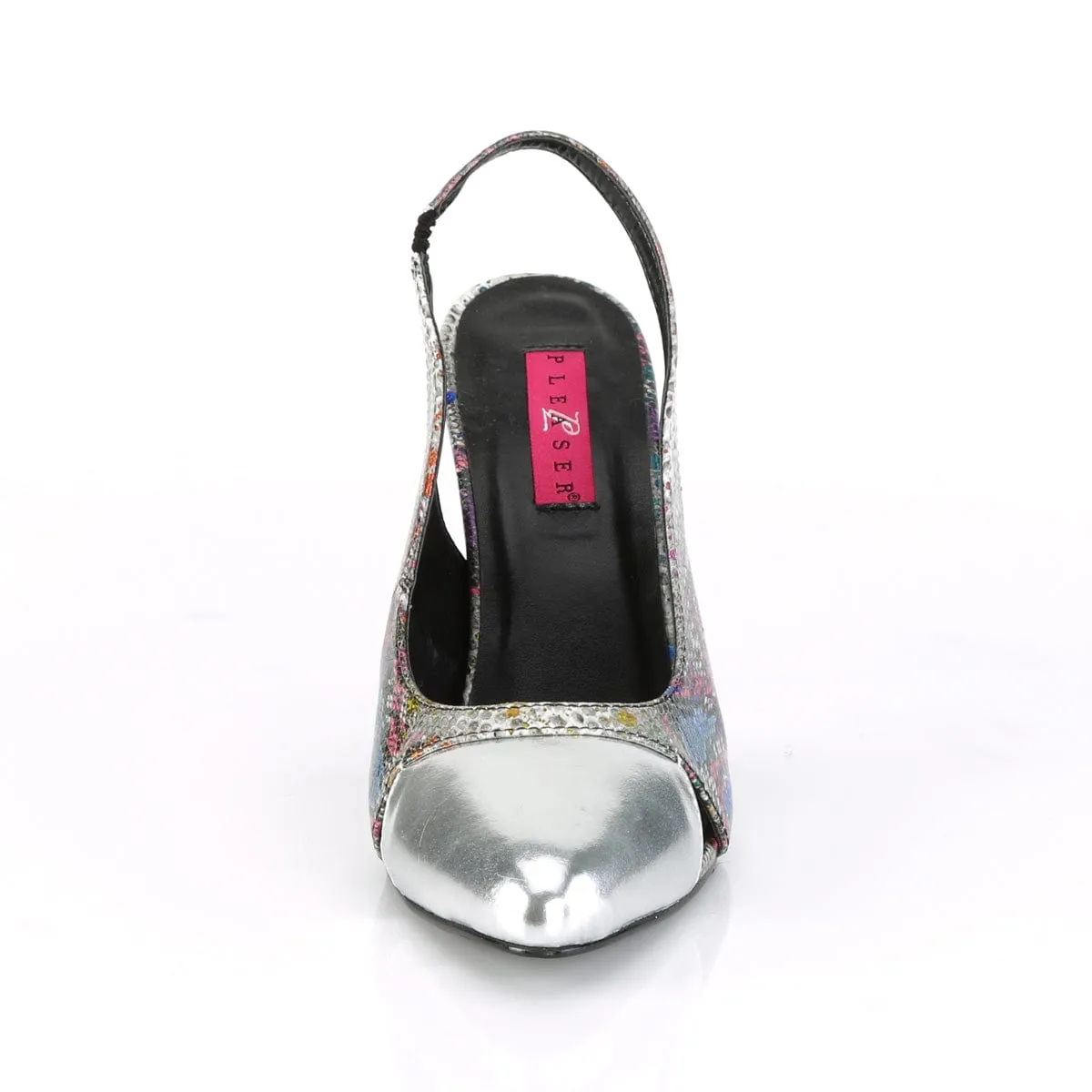 DREAM-405 Multi-Color Snake Print-Silver Metallic Pu
