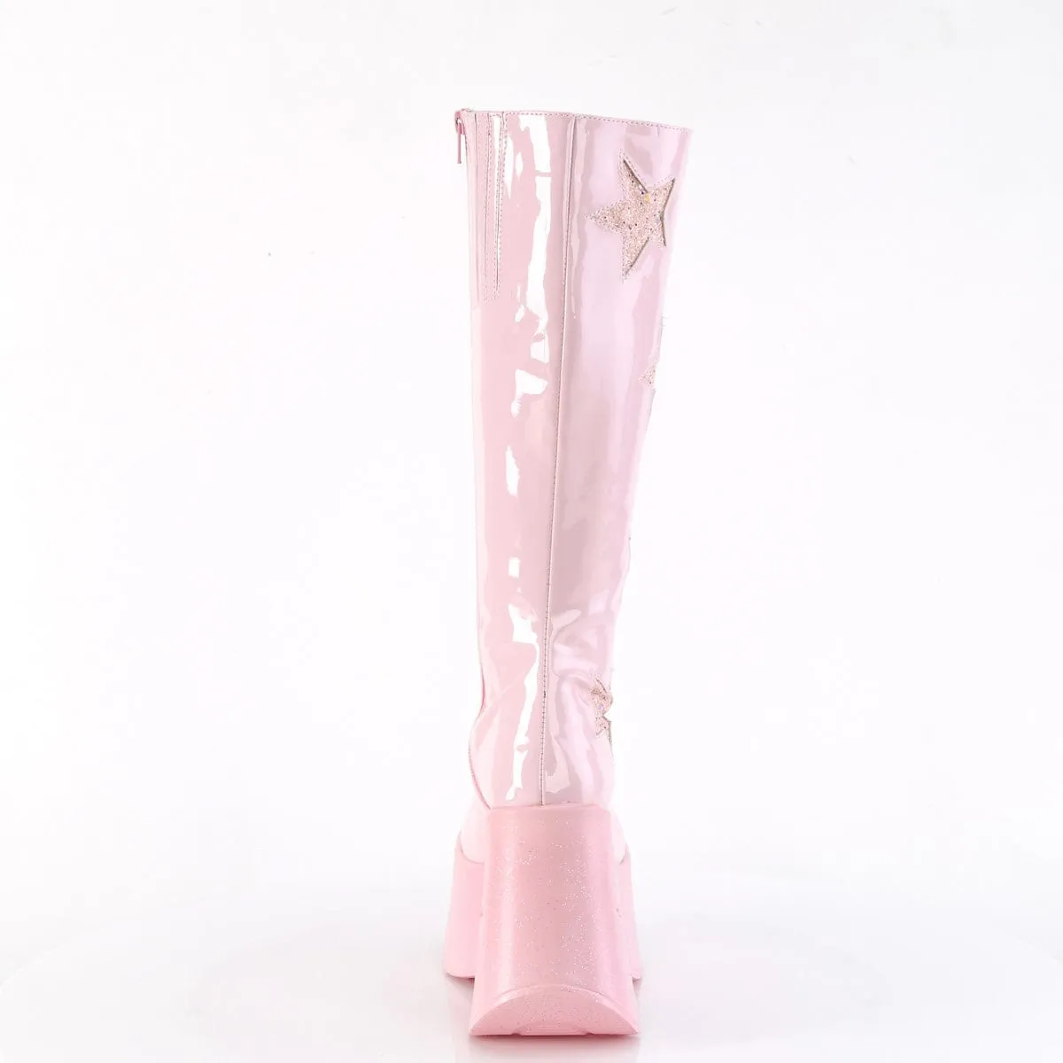 DYNAMITE-218 Baby Pink Patent -Baby Pink Multi Gliter