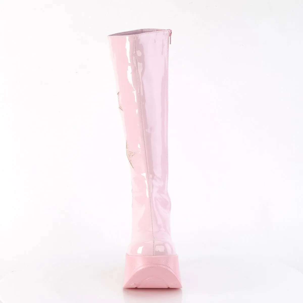 DYNAMITE-218 Baby Pink Patent -Baby Pink Multi Gliter