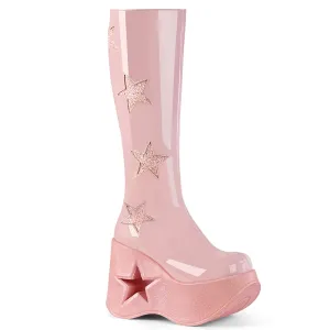DYNAMITE-218 Baby Pink Patent -Baby Pink Multi Gliter