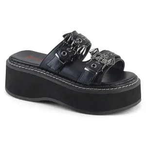 EMILY-100 Black Vegan Leather