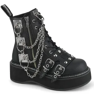 EMILY-57 Black Vegan Leather