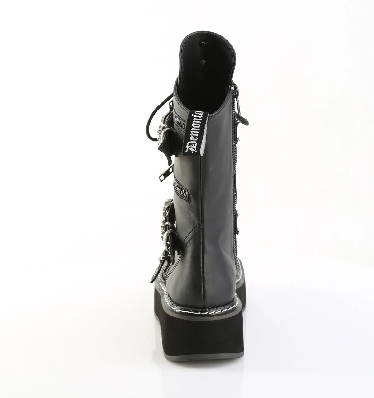 EMILY-82 Black Vegan Leather Knee High Boots