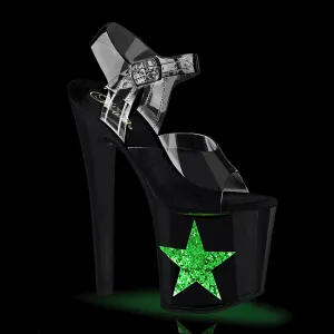 ENCHANT-708LT-STAR Clear/Black-Silver Glitter