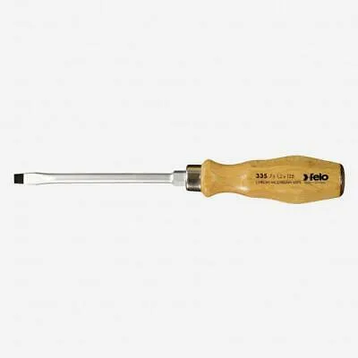 Felo 0715718047 Wood Handle Slotted Screwdriver