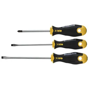 Felo 0715753701 Slotted & Phillips Ergonomic Screwdriver Set, 3 Piece