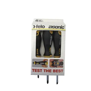 Felo 0715757521 Ergonic Slotted & Phillips Set, 3 Piece