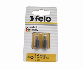 Felo 0715710301 T8 x 1" TORX Industrial Bits, 2 Pack