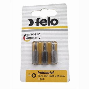 Felo 0715732222 TORX Industrial Bits, 3 Piece