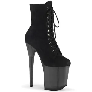 FLAMINGO-1020FST Black Faux Suede/Frosted Black