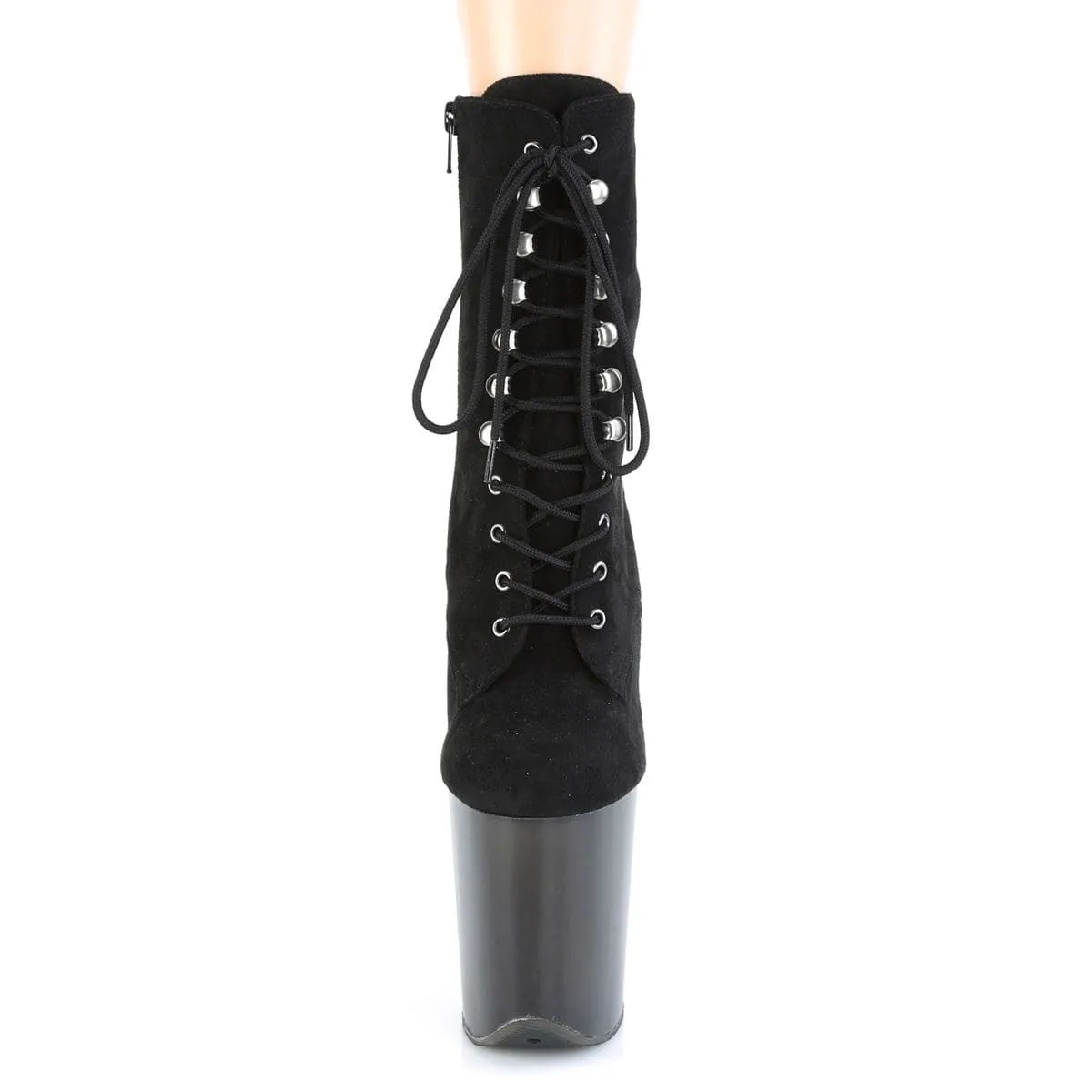 FLAMINGO-1020FST Black Faux Suede/Frosted Black