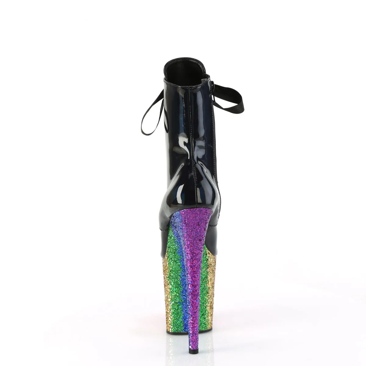 FLAMINGO-1020HG Black Hologram Patent/Rainbow Glitter