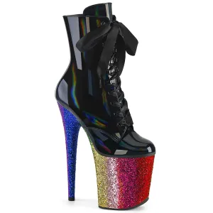 FLAMINGO-1020HG Black Hologram Patent/Rainbow Glitter