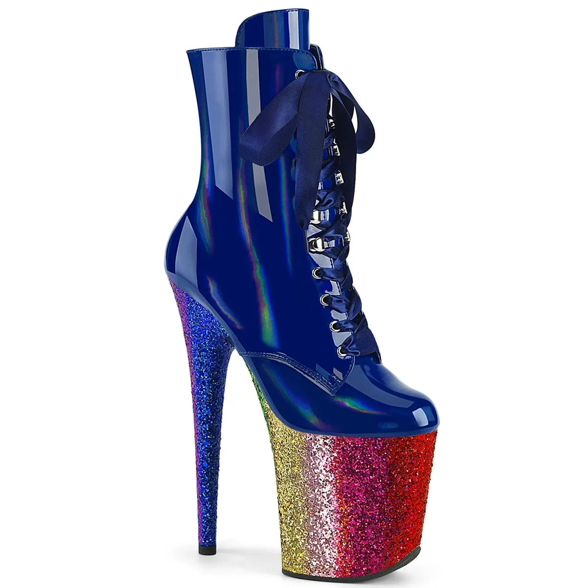 FLAMINGO-1020HG Royal Blue Hologram Patent/Rainbow Glitter