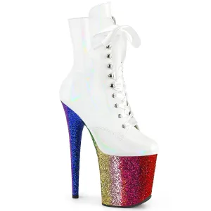 FLAMINGO-1020HG White Hologram Patent/Rainbow Glitter