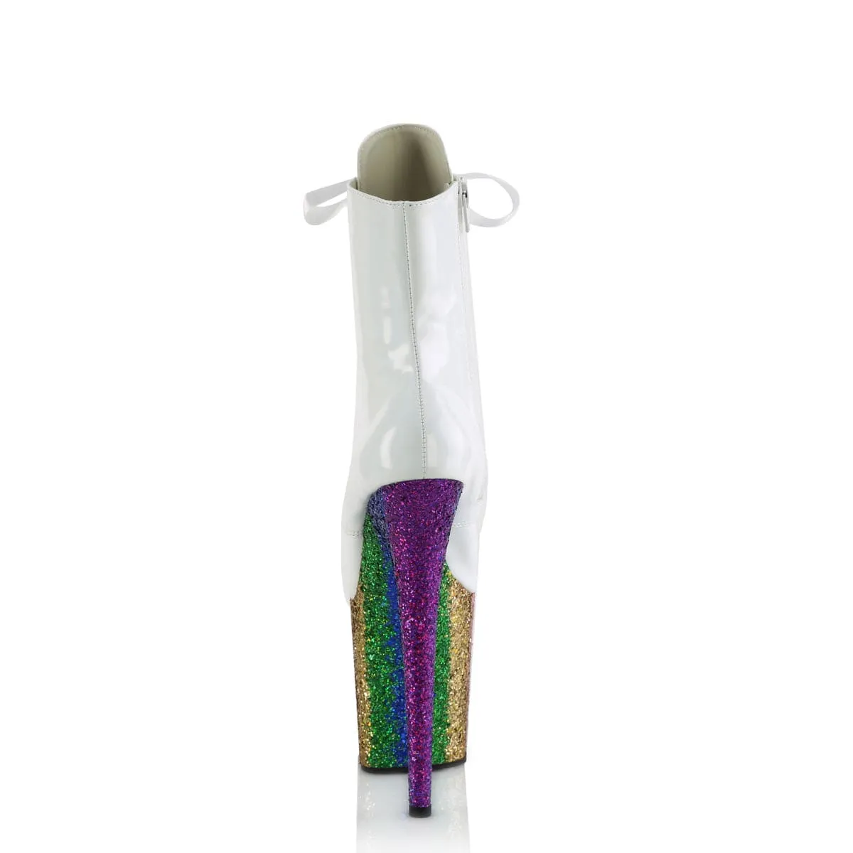 FLAMINGO-1020HG White Hologram Patent/Rainbow Glitter