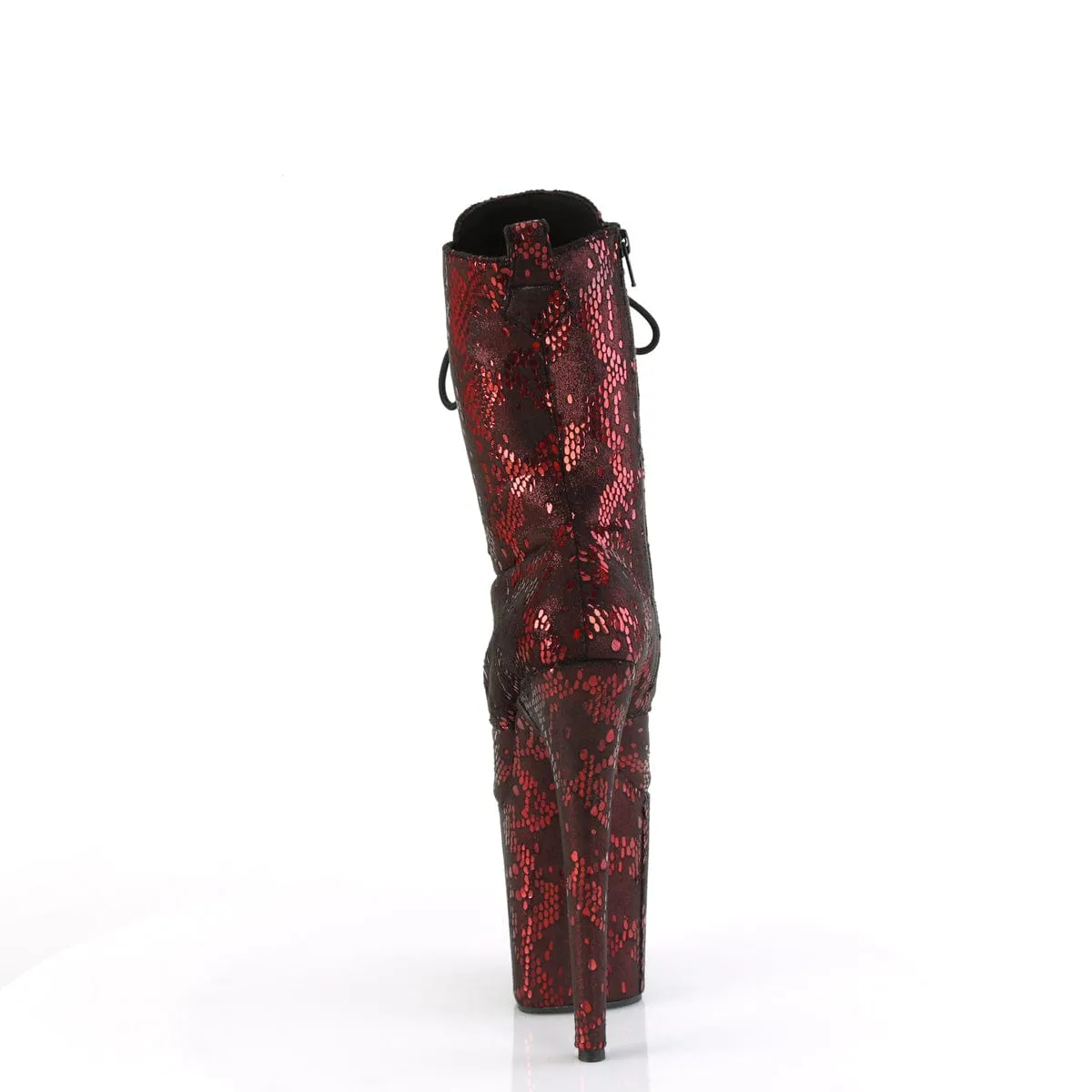 FLAMINGO-1040S Platform  Red Metallic Snake Print Fabric/M