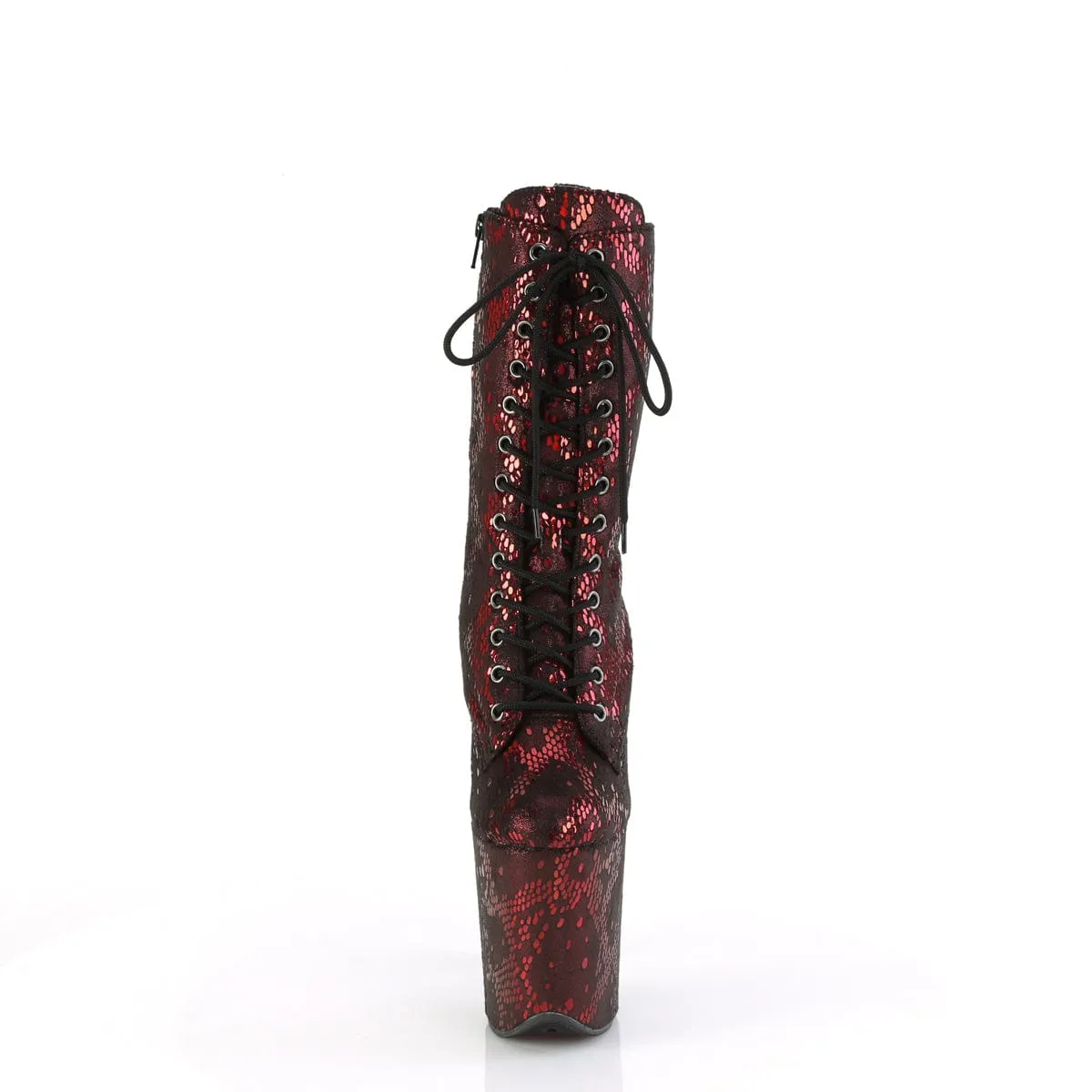 FLAMINGO-1040S Platform  Red Metallic Snake Print Fabric/M