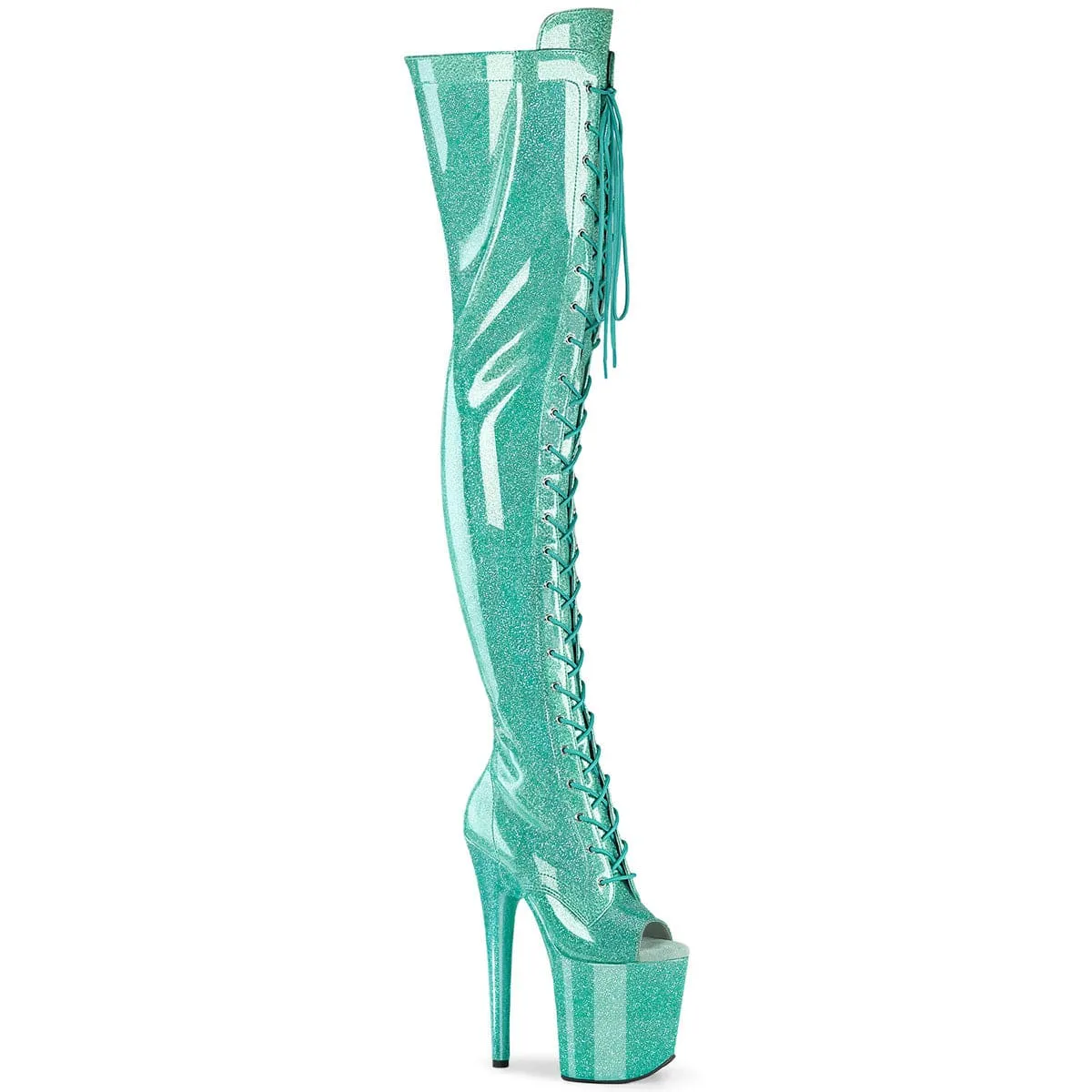 FLAMINGO-3021GP Aqua Glitter Patent/M