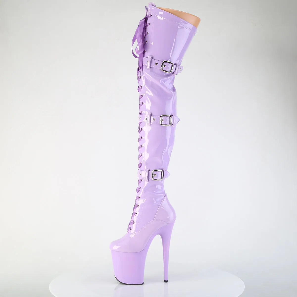 FLAMINGO-3028 Lavender Stretch Pat/Lavender Platform Shoes