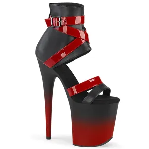 FLAMINGO-800-15 Black Faux Leather-Red Patent/Black-Red Matte