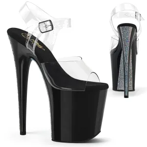 FLAMINGO-808CRS-2 Clear/Black-Silver Rhinestones