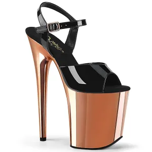 FLAMINGO-809 Black Patent/Rose Gold Chrome