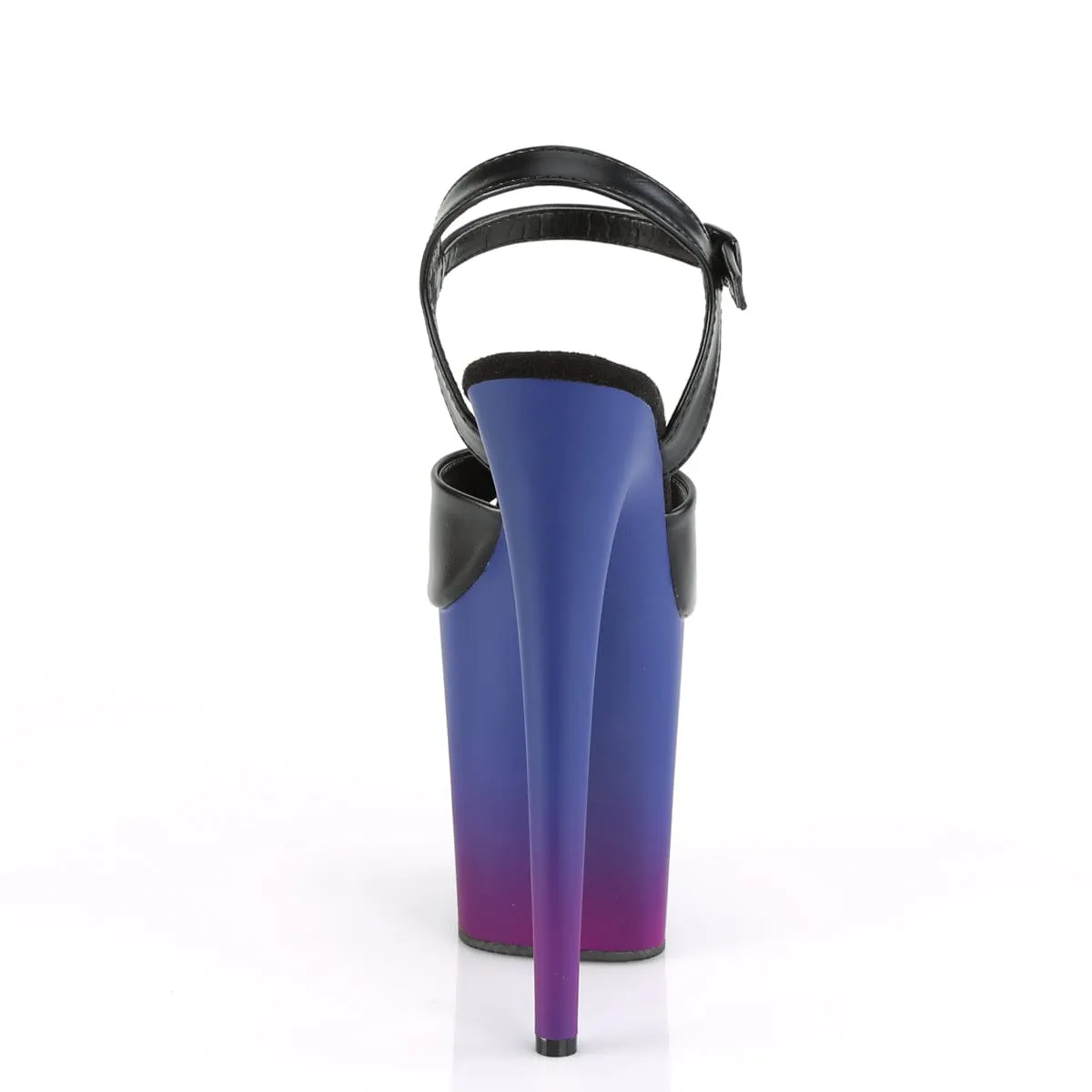 FLAMINGO-809BP Black Faux Leather/Blue-Purple Ombre