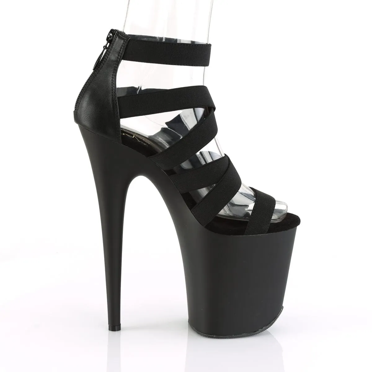 FLAMINGO-859 Black Elastic Band-Faux Leather/Black Matte