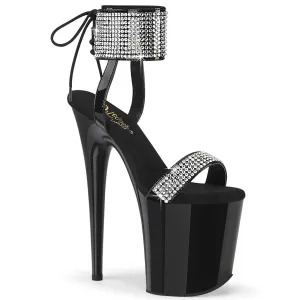 FLAMINGO-870 Black Patent -Rhinestones/Black