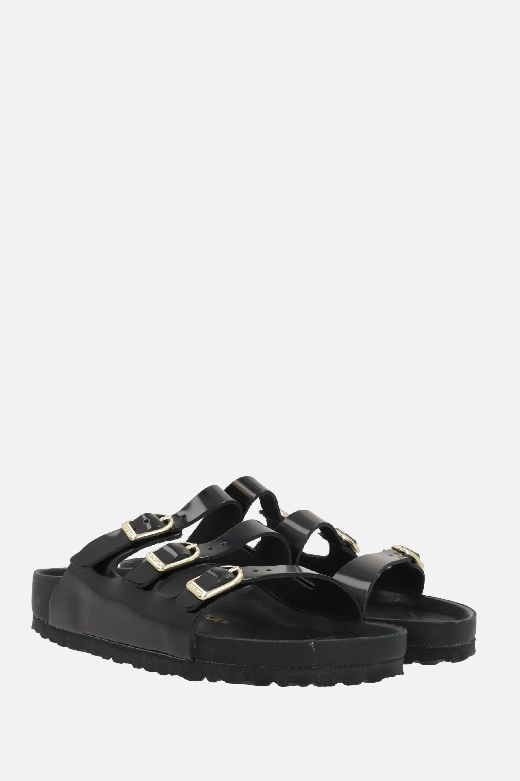 Florida Fresh flat sandals in shiny leather (Narrow Fit)