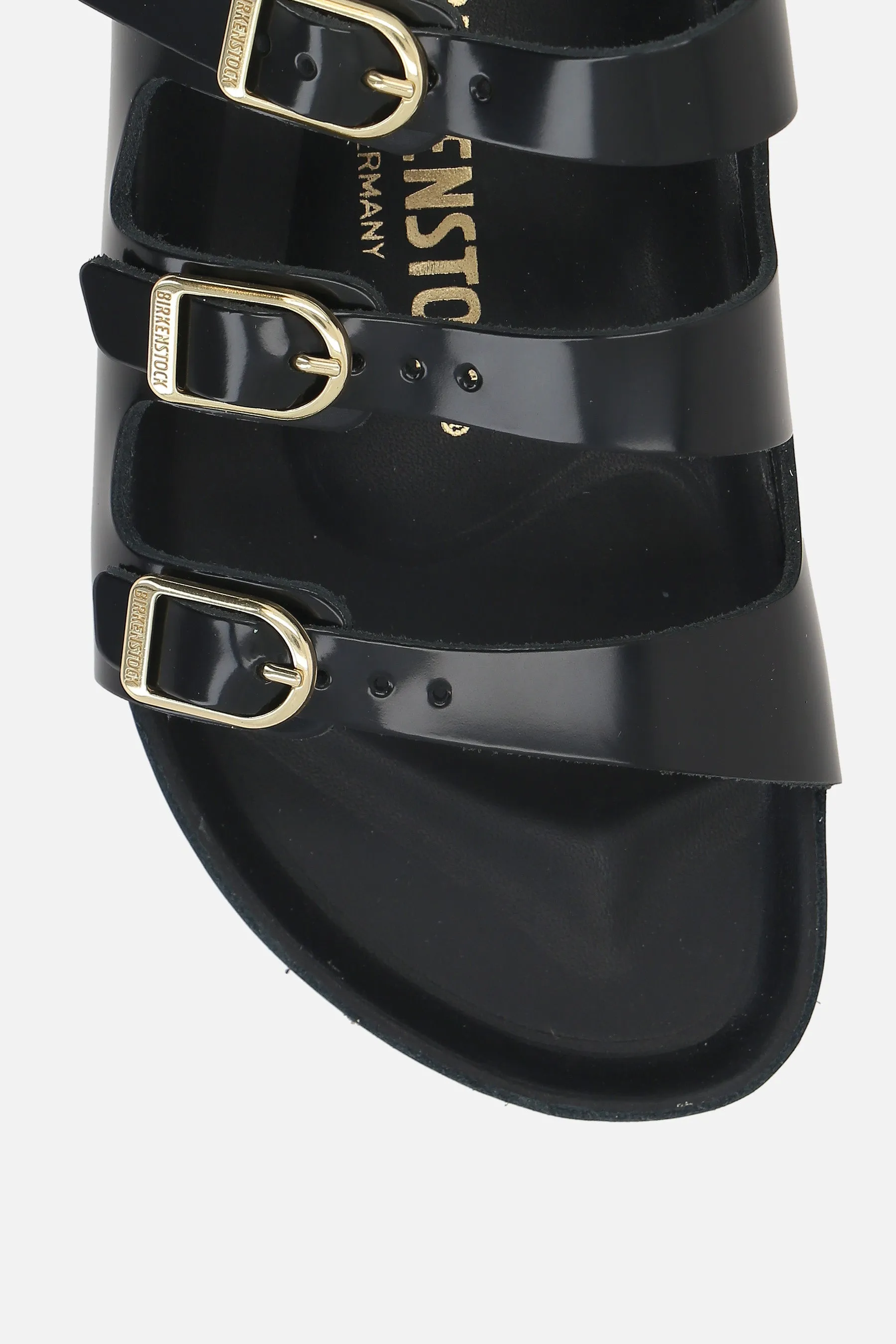 Florida Fresh flat sandals in shiny leather (Narrow Fit)