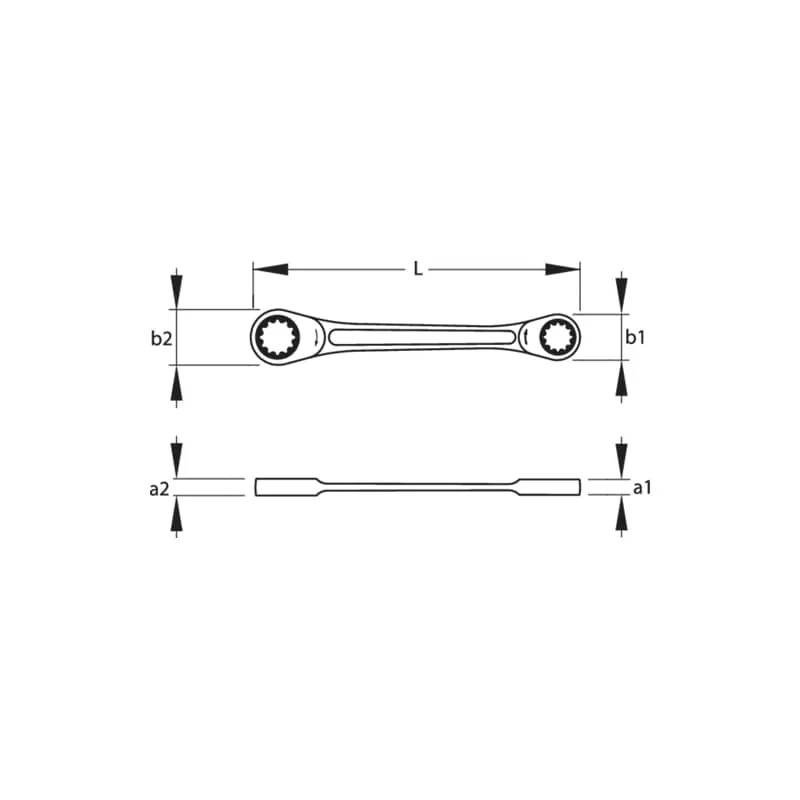 Gedore 2306743 Flat ring ratchet spanner 10x11 mm