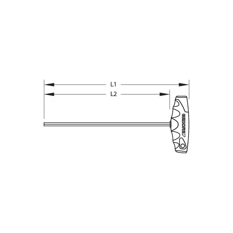 Gedore 2647370 Hexagon Allen Key With 2C-T - Handle 3/16AF