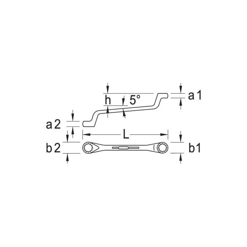 Gedore 6015780 Double Ended Ring Spanner Offset 8x10 mm