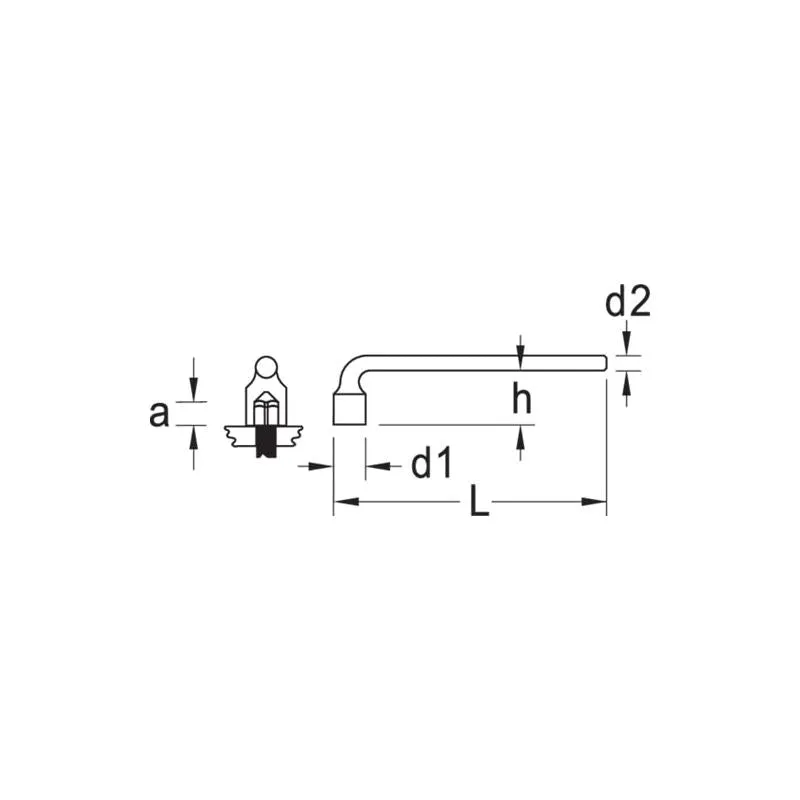 Gedore 6195310 25V 14 Socket Wrench 14 mm L.240 mm