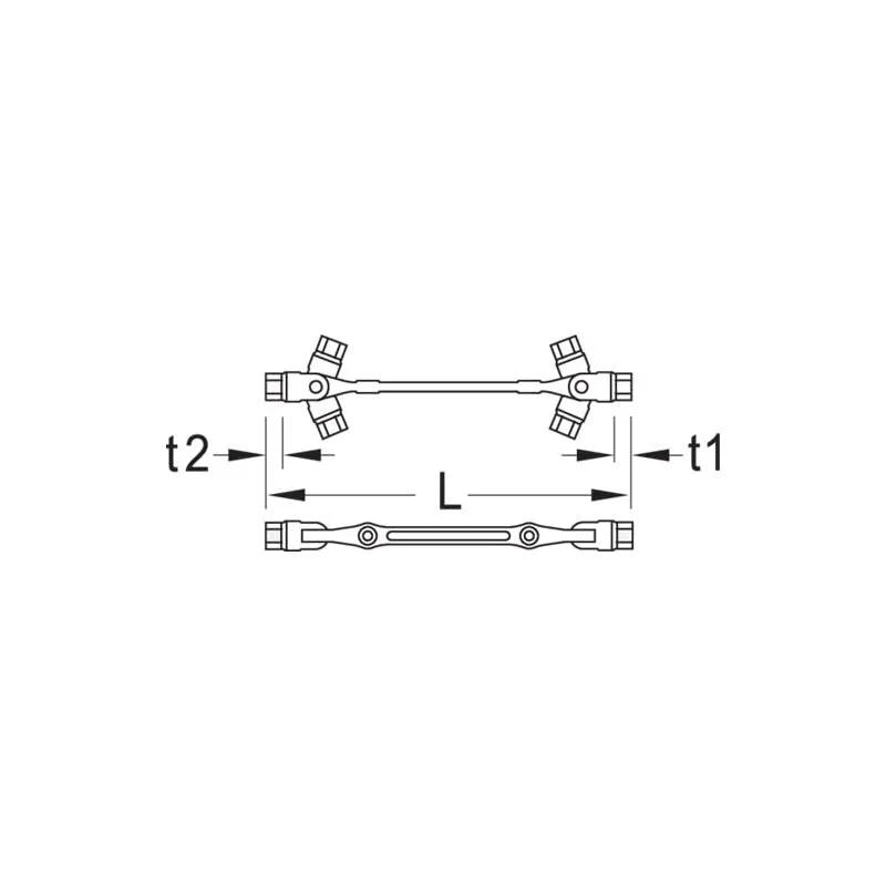 Gedore 6302680 Swivel head wrench double ended 12x14 mm