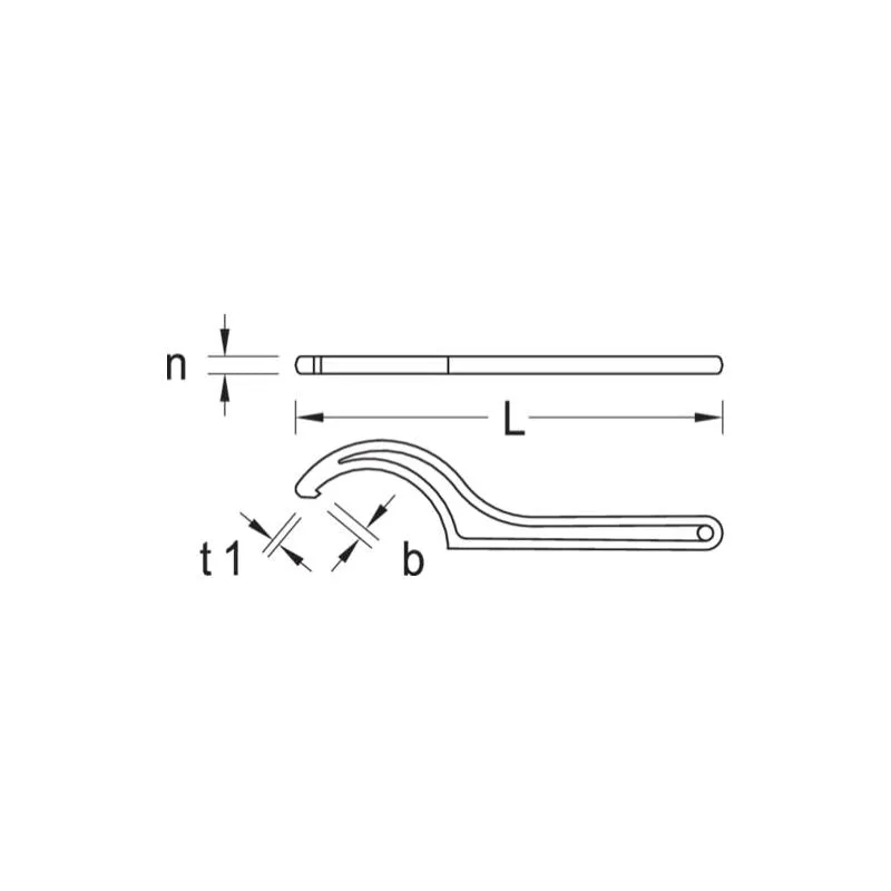 Gedore 6335500 Hook Wrench With Lug , 155-165 mm