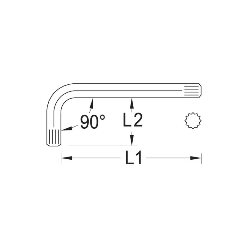 Gedore 6350220 Cranked allen socket screwdriver XZN M8